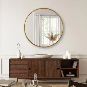 Jill Zarin 36" Elegant Round Metal Wall Mirror, Assorted Colors