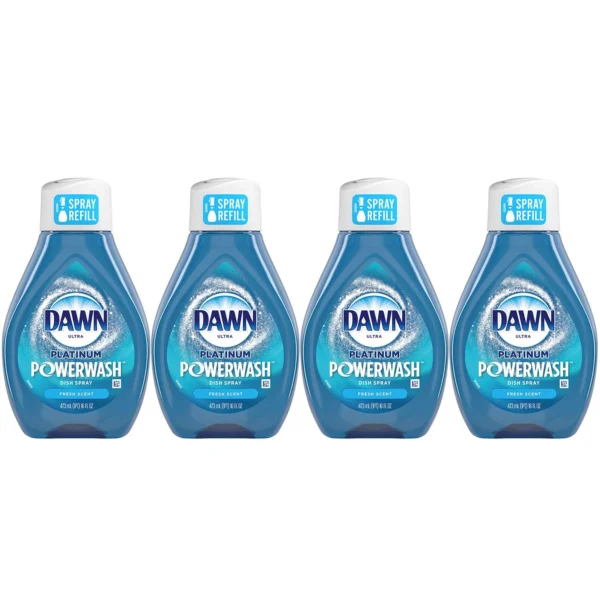 Dawn Platinum Powerwash Dish Soap Spray, Fresh Scent, 4 refills, 64 fl. oz