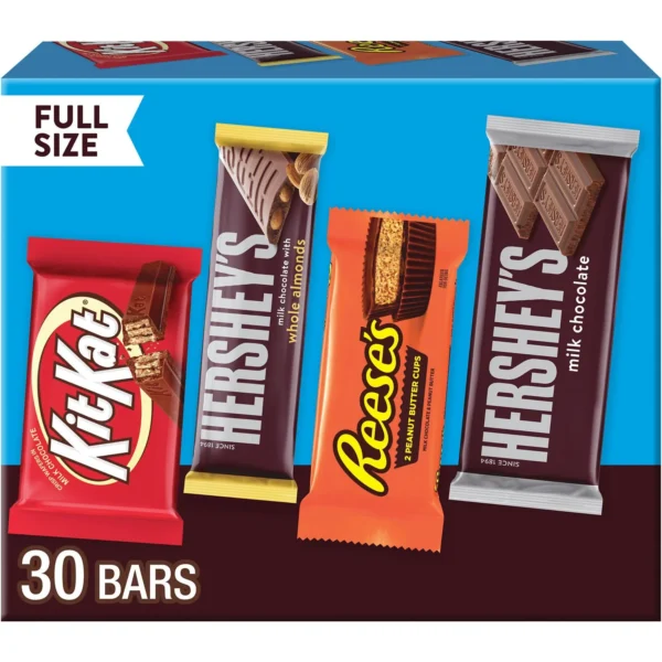HERSHEY'S Variety Pack, Milk Chocolate Candy, 30 pk