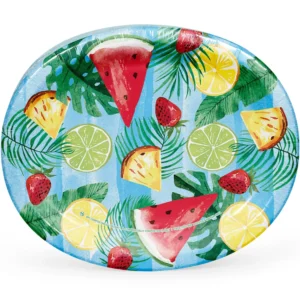 Member's Mark Summer Oval Paper Plates, 10" x 12", 50 ct.